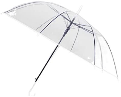 DRMEE Regenschirm Sturmfest Regenschirm Winddichter Wasserdichter Stockschirm Ultraleichter Extra Großer Belüfteter Regenschirm Transparenter Langer Regenschirm Umbrella Schirm(Color:White)