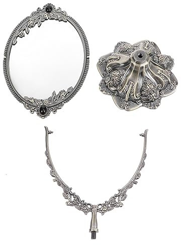 BELLIFFY Retro-antik-Spiegel Mit Ständer Kosmetikspiegel Aus Metall Tischspiegel Für Make-up Schwenkbar Und Dekorativ Für Schlafzimmer