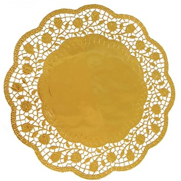 SWS 100 Goldene Tortenspitzen Ø 36 cm – Elegante Tortenunterlagen für große Torten
