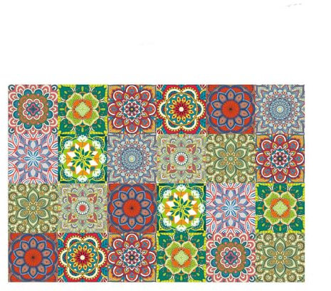 Fliesenaufkleber Grüne Geometrie Selbstklebende Klebefliesen, Wandfliesen Aufkleber,Wasserdicht Fliesensticker Fur Kuche Badezimmer Dekorative Stickerfliesen,Wohnzimmer Dekoration15X15Cm