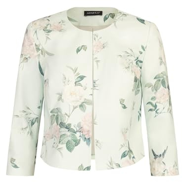 APART Fashion Dam satin-bolero jacquard bolero, Jade multicolor, 46