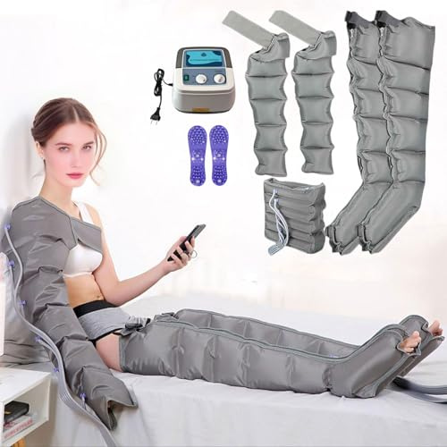 Massaggiatore Compressione D'Aria Per Vitelli, Elettrico Pressoterapia Casa Massagg Per Braccio Vita Gambe, Apparecchio per massaggio,6 Camere D'Aria Pressoterapia