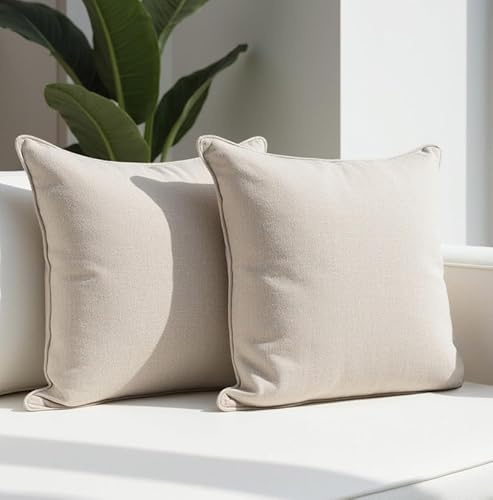 Sofakissen 50x50 cm 2er Set – weiche, prall gefüllte Couchkissen mit Bezug | Weiche Dekokissen für Sofa & Couch · prall gefüllt inkl. Bezug · Wohn- & Schlafzimmer · Bezug waschbar · OEKO-TEX