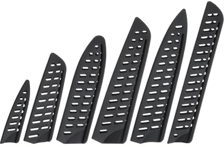 sourcing map 6 fundas para cuchillos, 6 tamaños de cuchillos de polipropileno, protector de borde de cuchilla, funda universal para cuchillos para cocina doméstica, color negro
