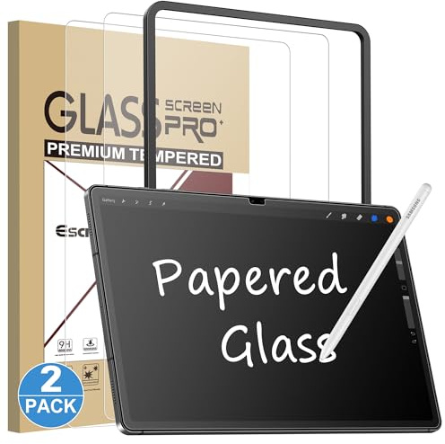 Esanik für Panzerglas Matt für Samsung Galaxy Tab S10 Plus/ S9 FE Plus/ S9 Plus 12,4 Zoll Papierfolie, 9H Feel like Paper Displayschutz Folie Schreibfolie, 2 Stück