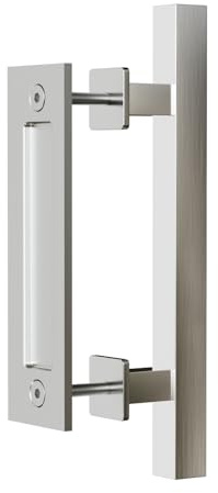 TSMST 24cm Maniglia Porta Scorrevole Doppio-Sided Barn Porta Maniglia Embedded Invisible Acciaio Inox