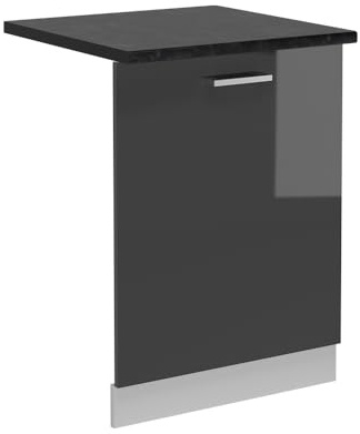 Vicco Façade de Lave-Vaisselle R-Line, Anthracite Haute Brillance, 60cm, PT Anthracite, pour Une Combinaison Libre au Sein de systèmes de Cuisine modulaires