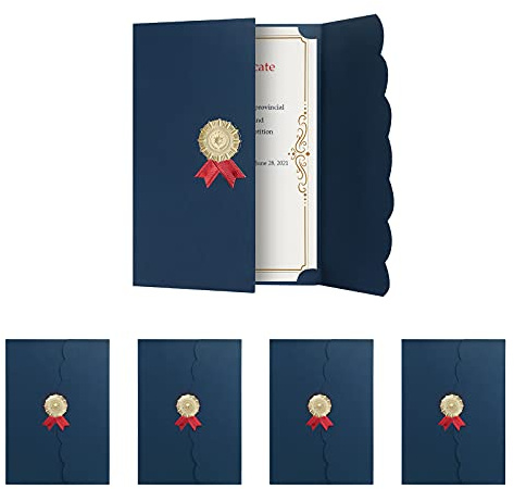 A4 Urkundenmappe 5 Stück/10 Stück Urkundenhülle Zeugnisse Auszeichnungen Dokumentenmappe Zertifikate Dokumente Zeugnismappe Für Abschlussfeier Prüfung Graduation Business