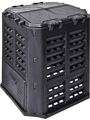 Garden Compost Bin, Eco Friendly Organic Waste Converter Outdoor Compost Converter Garden Composter Bin Black 68.9x68.9x83.9 cm 360 L