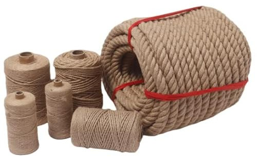 Hanfseil, 32ft natürliches dickes Juteseil, großes dekoratives Hanfseil, gedreht, rustikal, schäbig, Sackleinen(30mm 10m)