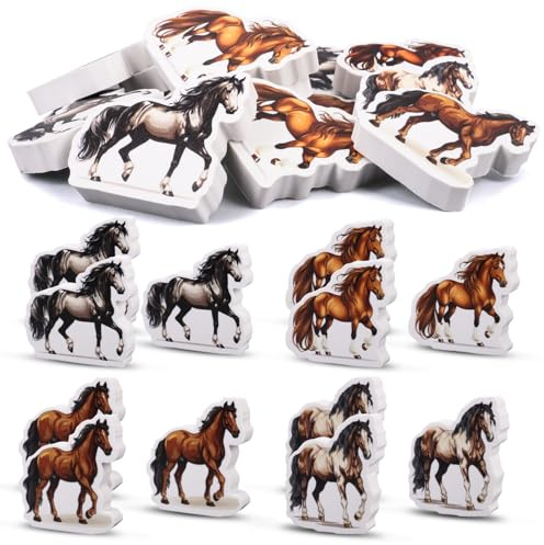 Rdlobu Lot de 12 Gommes à Effacer en Forme de Cheval pour Enfants