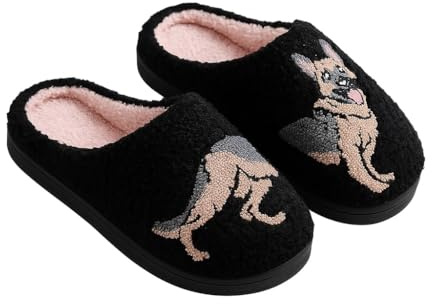 corimori Pantofole con motivi carini, misure 34-44, antiscivolo e comode, 02 Pastore tedesco Shepard, 38/39 EU