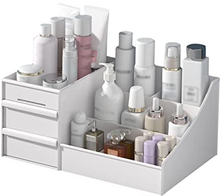 TFixol Caja de almacenamiento de cosméticos con múltiples cajones, organizador de escritorio, contenedor para joyas, color blanco