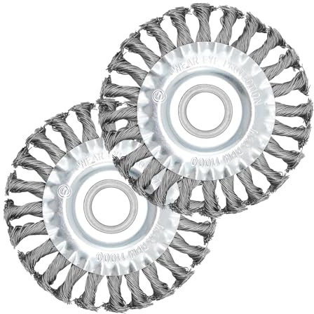 MISIQIMA 2 Pièces Brosses Métalliques Meuleuse, Brosse Meuleuse (Diamètre 125MM), Brosse Metallique Perceuse, Disque Brosse Métallique Ronde Convient aux Meuleuses D'angle Flex