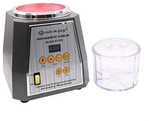 Amoladora de piedras preciosas, KT-130 Máquina de pulidor rotativo de tambor magnético y con equipo de pulido de pulido de pulido 200G Para gemas DIY