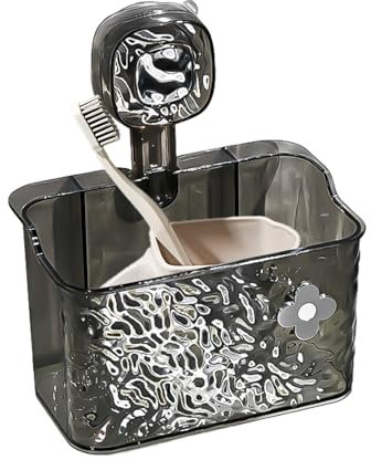 Saugnapf- für Dusche – Saugnapf-Aufbewahrungskorb – gewelltes Eckregal mit Wasserfilterlöchern, Wand-Badekorb für Wohnmobil, Zuhause, Küche, Spüle, Dusche, Schlafzimmer, Glasfliesen, Wohnung