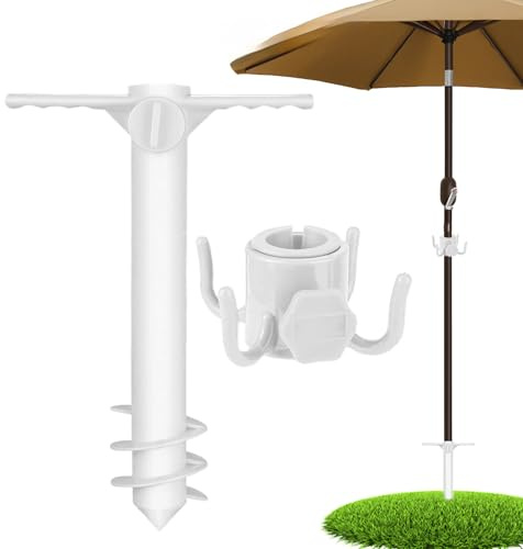 Strandschirm-Sandpfahl – Sonnenschirmständer | Strandschirme für Sand | winddichter Sonnenschirmhalter, langlebig, Outdoor-Regenschirmständer, Zubehör für Camping, Angeln, Rucksackreisen, Garten und