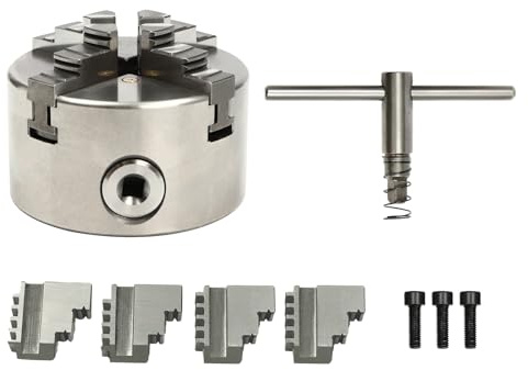 Drehfutter, 80mm 4-Backen Spannfutter Backenfutter Drechselfutter für Drechselbank, Backenfutter Drehmaschine für Bohrmaschine (4 Backen 80mm)