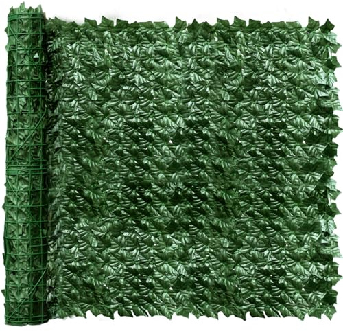 Panel de seto sintético de hiedra artificial de 160 x 40 pulgadas para balcón, pared, patio, uso interior y exterior, valla decorativa, solución de privacidad