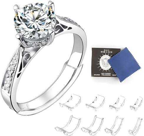 8 Tailles Ajusteur Bague Invisible, Reducteur Bague, Ajusteur de Bague, Réducteur de Bague, Ajusteur de taille de bague invisible pour bagues amples, s'adapte à toutes les bagues