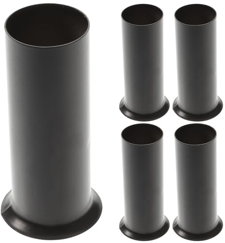 NULYLU Lampara Base Embellecedor Metálico Techo para Negro y Araña Estructura Resistente Amplia, Pack de 6 Fundas Redondas Lámparas para Portalámparas