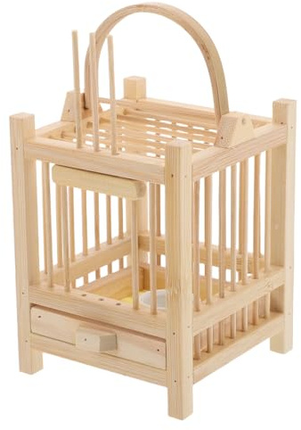 LOLIPPYY Gabbia Ventilata per Animali Domestici in bambù 8X8X8 CM Habitat per Insetti e Piccoli Animali Accesso Bloccabile Contenitore per Grilli e Cavallette per Osservazione e