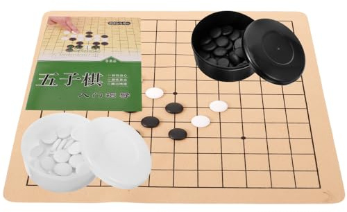 minkissy Set Scacchiera Go in Legno Pedine Bianche e Nere Kit Portatile per e Adulti Giocattolo Educativo per Allenamento e Giochi da Tavolo Indoor e Outdoor
