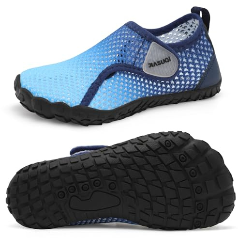 Boys Water Shoes for Kids Barefoot Swim Socks for Kids Wide Toe Climbing Bowling Shoes Blue