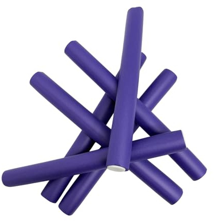 Round Bendy Hair Rollers – Heatless Flexible Curlers for Easy Waves & Voluminous Curls | Soft, Lightweight, Non-Slip & Damage-Free Styling | Salon-Quality, Reusable & Comfortable (6, 2.4cm)