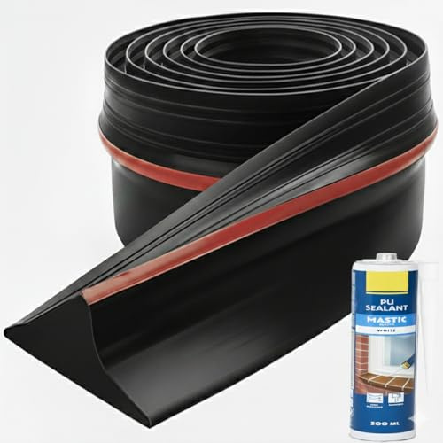 Joint Porte Garage - Isolant Seuil Porte de Garage Basculante & Sectionnelle, Bas de Porte de Garage (Premium 3m*9cm*1.8cm avec Mastic)