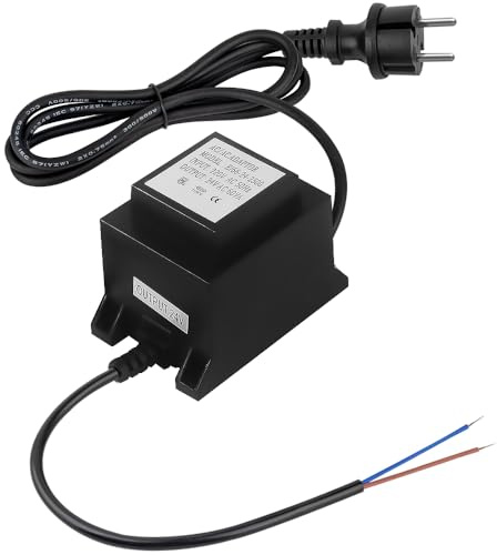 Vmxlso Transformador 220V a 24V, AC/AC 15W Transformador, IP68 Impermeable, Fuente Alimentacion con Enchufe, Fuente Alimentación 24V para Iluminación LED y Bombas de Estanque