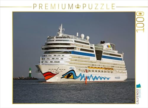 CALVENDO Puzzle Aida Stella in der Hafeneinfahrt Warnemünde | Lege-Größe cm Foto-Puzzle für glückliche Stunden
