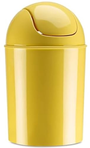Umbra 1.25 Gallon Mini Waste Can with Removable Swing-Top Lid - Small Garbage Bin for Kitchen, Bathroom, Bedroom, Office - Compact Trash Can Fit Under Tables & Counters - Yellow
