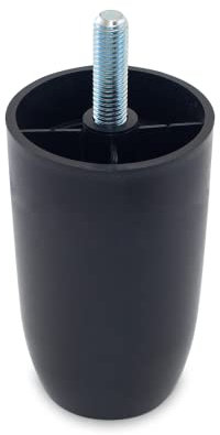 TENDAGGIMANIA Piedi Letto Contenitore, Divano in PVC Nero - Piedini per mobili Altezza 10 cm - 1 Pezzo - Gambe per letto, Tavolini, Poltrone e Pouf Facili da Montare