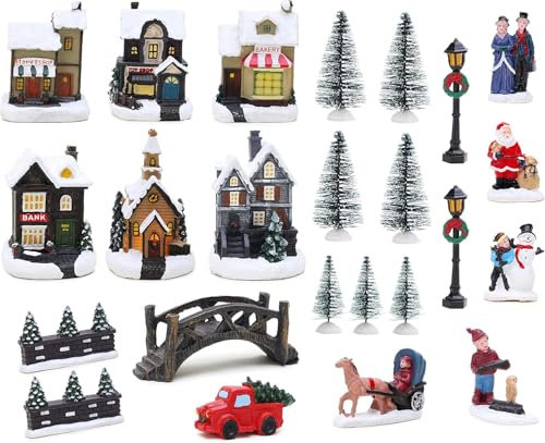 Christmas Concepts® - Scène de Village de Noël Traditionnel à Piles de 25 Del