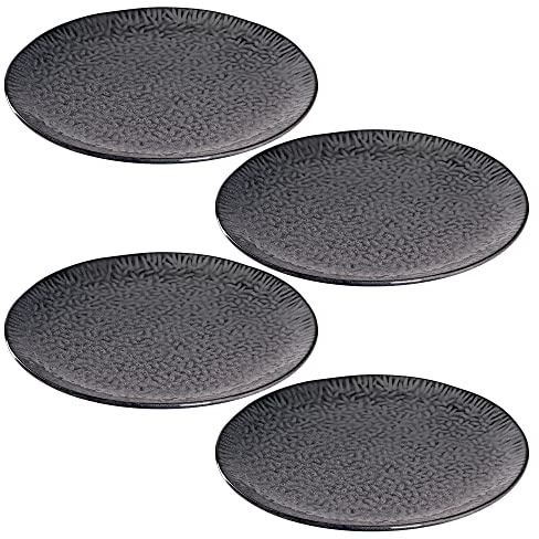 LEONARDO HOME 018605 MATERA Keramikteller 32 cm anthrazit 4er-Set, Keramik
