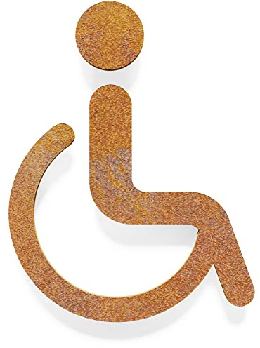 Vintage WC-Schild - selbstklebend - Retro Design Toiletten-Schild - Rollstuhl-Fahrer Piktogramm B-02-R