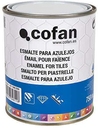 Cofan Émail à l'eau pour les carreaux de Faïence | Pot de 750 ml | Pour peindre les carreaux de Faïence