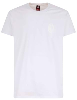AC Milan, Official Product, Monochrome, all White, T-Shirt Unisex, S