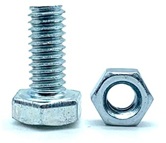 DOJA Barcelona | Schrauben mit Muttern | 25 Sechskantschrauben mit 25 Muttern | M12x30mm | aus verzinktem Stahl | Schrauben und Muttern, Gewindeschrauben und Muttern, Bolzen mit Mutter, Sechskantköpfe