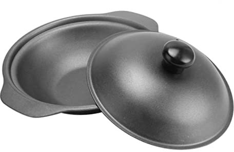 BESTonZON Gusseiserner Kleiner Casserole-topf Mit Deckel Fein Glasierte Oberfläche Hohe Hitzebeständigkeit Gleichmäßige Wärmeverteilung Für Schonendes Kochen Von Claypot Rice Und Eintöpfen