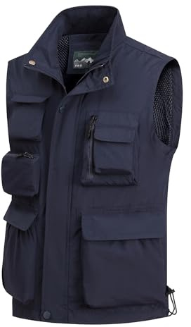 MeiLayM Gilet de Pêche Sans Manche Multipoches Léger Respirant - Veste Sport Plein Air à Séchage Rapide pour Journaliste Photographe Camping Chasse
