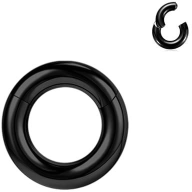 BodyAce Schwarz Segmentring Nasen Clicker 2G 4G 6G 8G 10G 12G PA Rings BCR