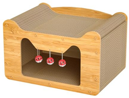 KratzmöBel Katze Pappe Sogar EIN Kratzbaum Ist EIN Katzennest, Cat Cave Gratis Glockenball Bei Bestellung, Kratzwand FüR Katzen Katzenhaus Outdoor