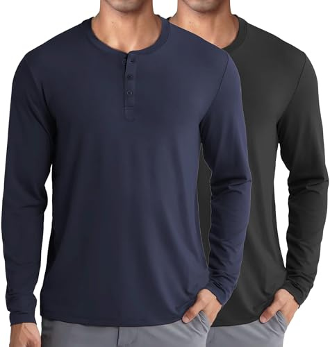 COOFANDY långärmade tröjor för män Henley-skjorta långärmade skjortor | Långärmad t-shirt med knapprad, Henleyt-shirt, Henley-t-shirt, långärmade skjortor, ribbad Henley-tröja