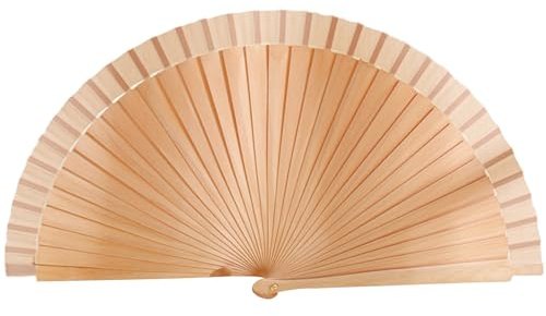 Elnwnnkc Modischer spanischer Fächer, eleganter Handfächer aus Holz, Vintage, einfarbig, faltbar, Kostüm, Partys, Dekorationen, Faltfächer