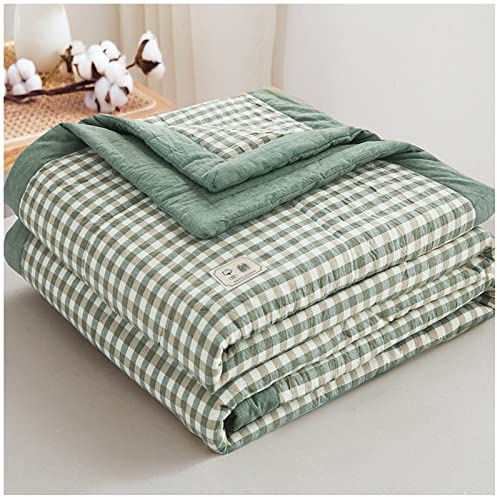 Coperta leggera in 100% cotone lavato, per tutte le stagioni, con inserto alternativo in piuma, imbottitura interna in morbida microfibra, trapunta singola e matrimoniale, per l'estate, 180 x 200 cm