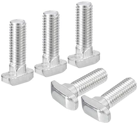 QUARKZMAN 30 Stück Hammerkopfschrauben T-Nutenbolzen, M8 x 30mm T-Schraube Einsteckbolzen für 4040er Serie T-Nuten Aluminium-Strangpressprofil, Kohlenstoffstahl vernickelt, Silber