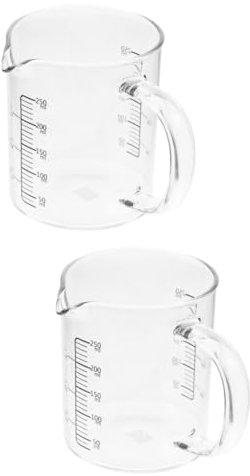 Amosfun 2 Pièces Tasse à Lait Graduée Tasse à Café Avec Balance Tasse Graduée Tasses à Mousser à Expresso Tasse à Mesurer Transparente - Tasse à Mesurer Tasse à Café Claire Un Verre