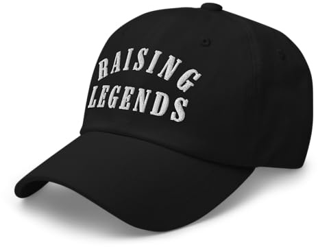 RIVEMUG NG Raising Legends Embroidered Curved Bill Cap Relaxed Fit Low Crown Adjustable Dad Hat Black